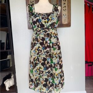 LAPIS Whimsigoth Floral Dress Fairycore Ruffle Straps Y2K Moody Romance Size M